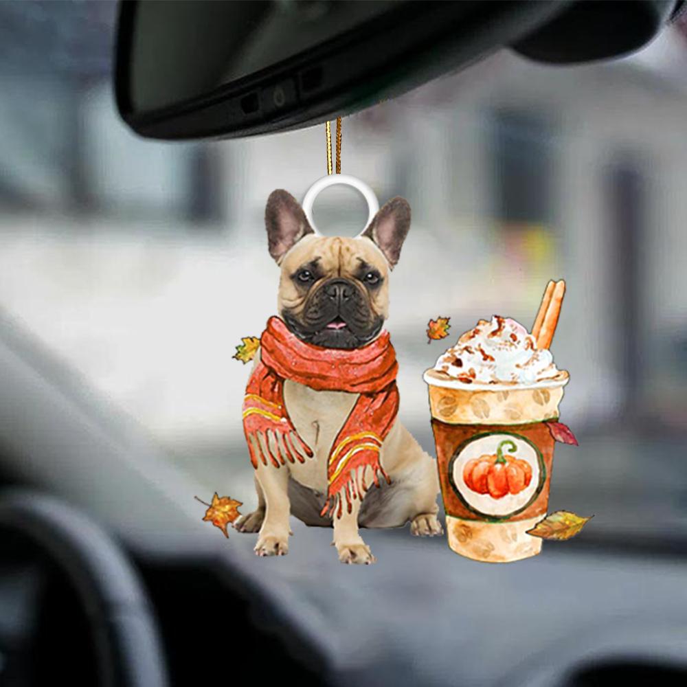 Fawn French Bulldog-Pumpkin Spice Kinda-Two Sided Ornament