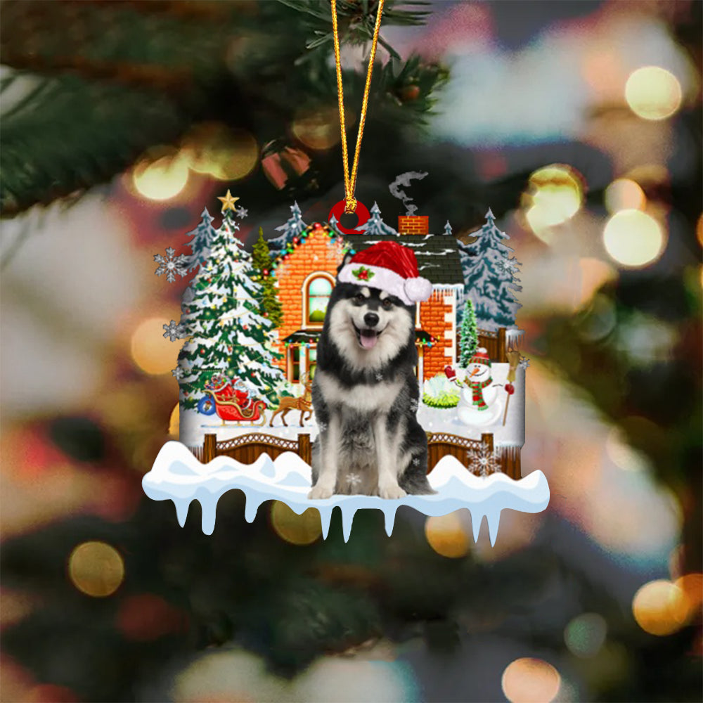 Finnish Lapphund-Xmas House-Two Sided Ornament