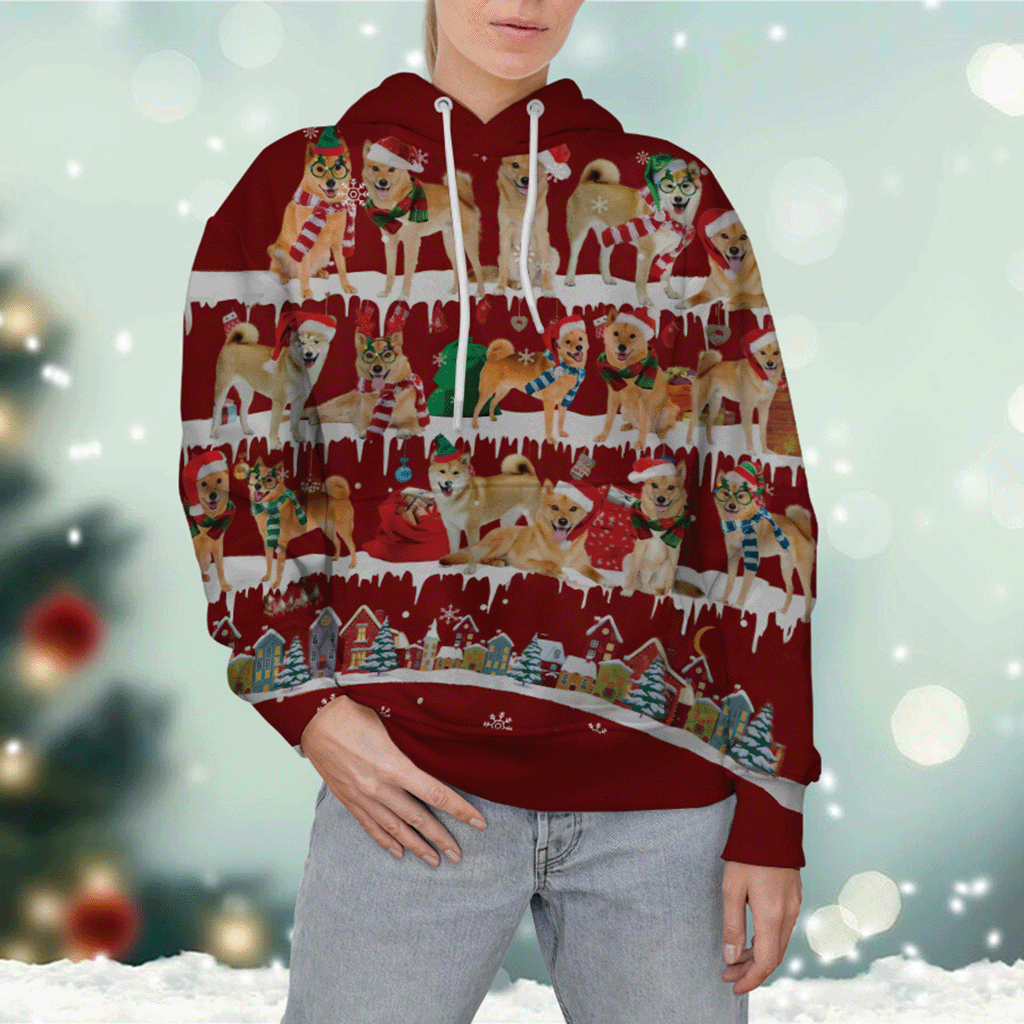 Finnish Spitz - Snow Christmas - 3D Hoodie