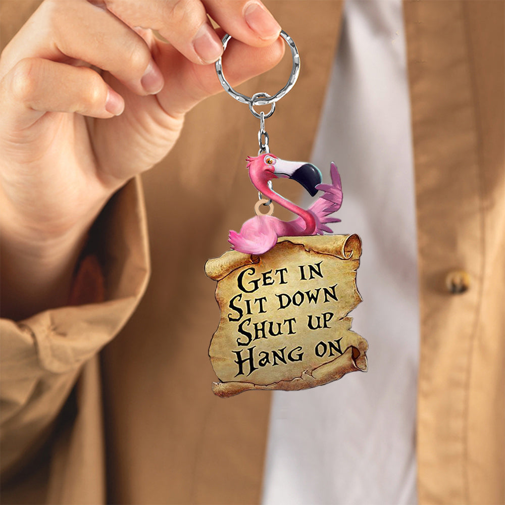 Flamingo get in Keychain