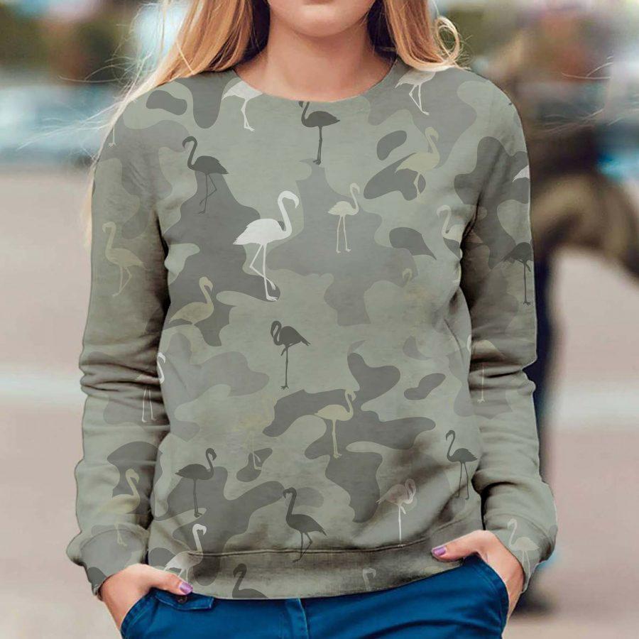 Flamingos - Camo - Premium Sweatshirt