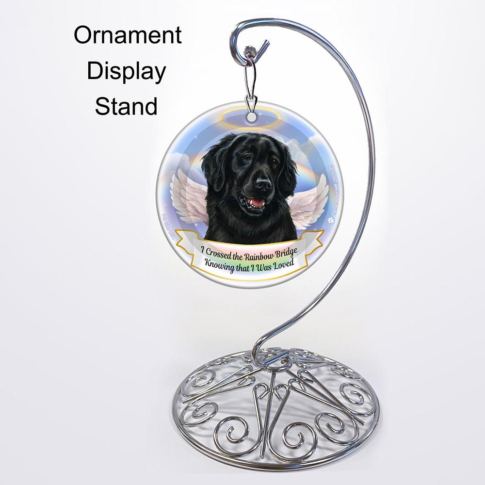 Rainbow Bridge Memorial-Flat Coated Retriever Porcelain Hanging Ornament