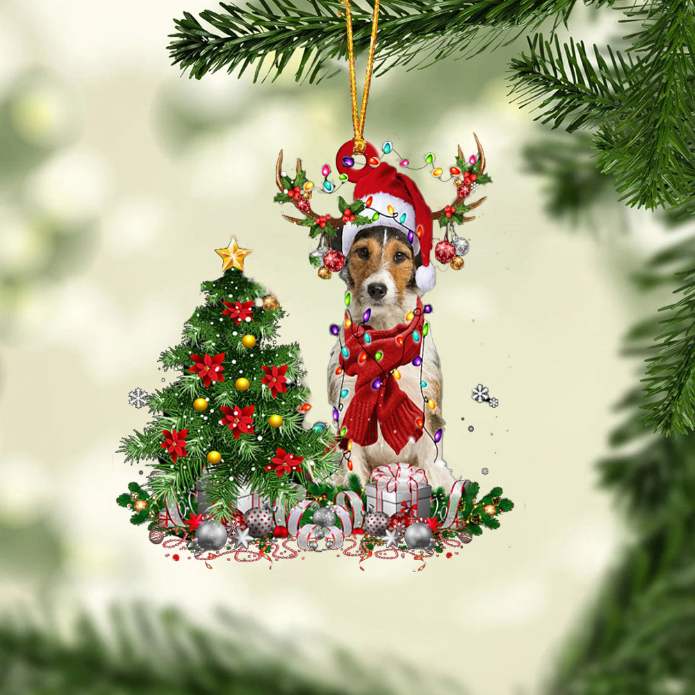 Fox Terrier-Reindeer Christmas-Two Sided Ornament