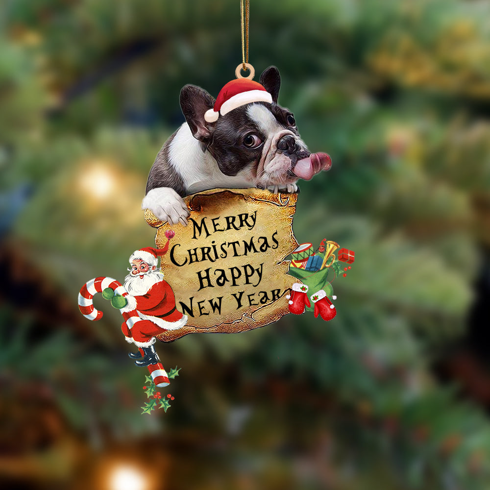 French Bulldog-Christams & New Year Two Sided Ornament