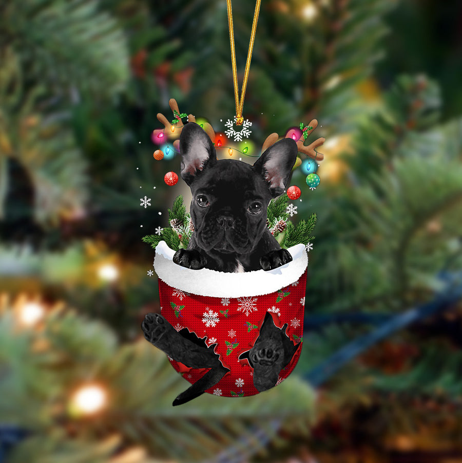 French Bulldog-In Christmas Pocket Two Sides Ornament