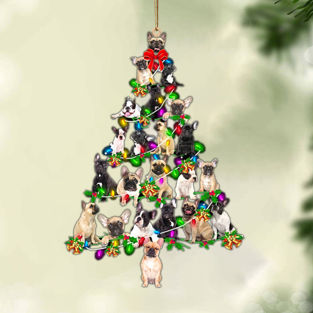 French Bulldog-Christmas Tree Lights-Two Sided Ornament