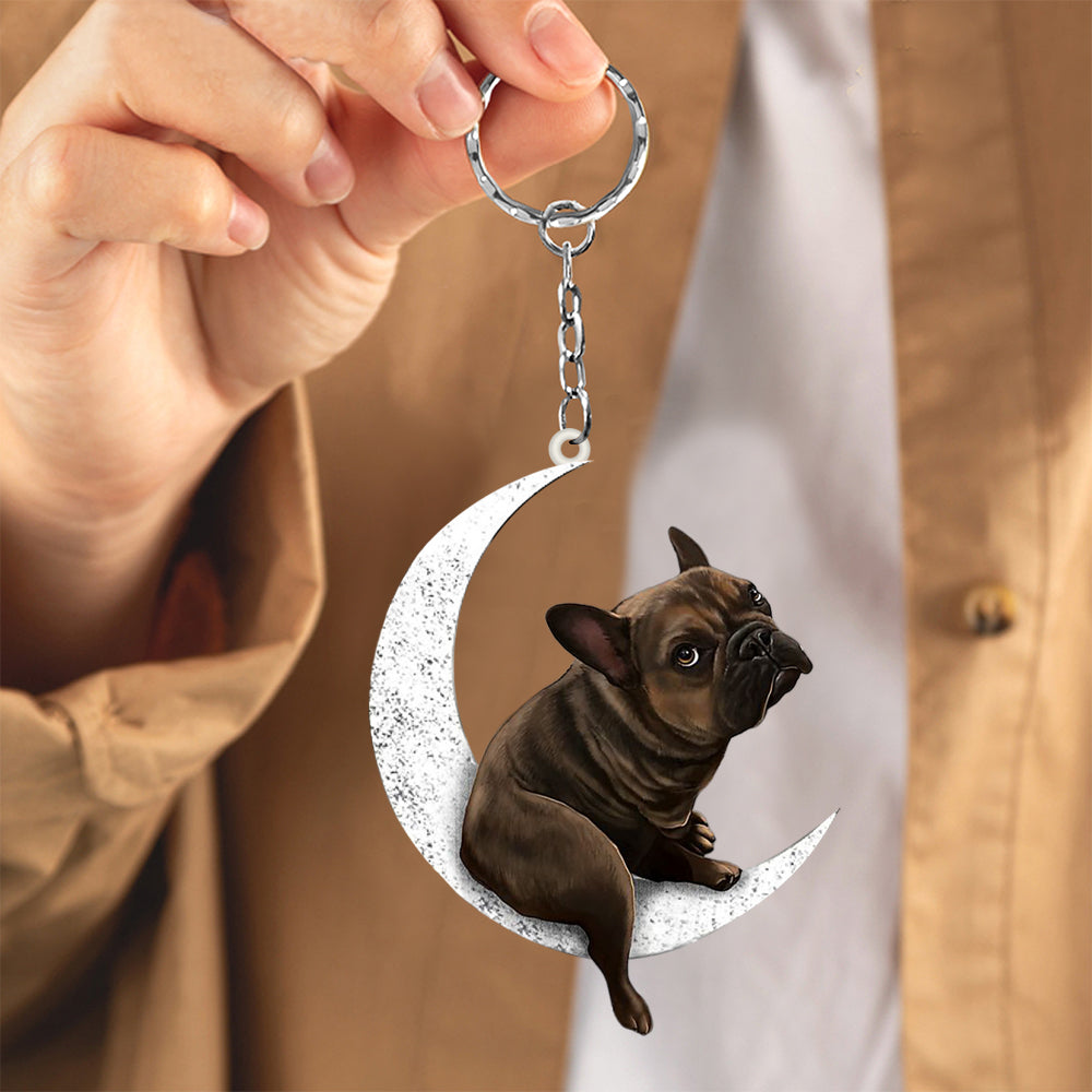 French Bulldog-Sit On The Moon Keychain