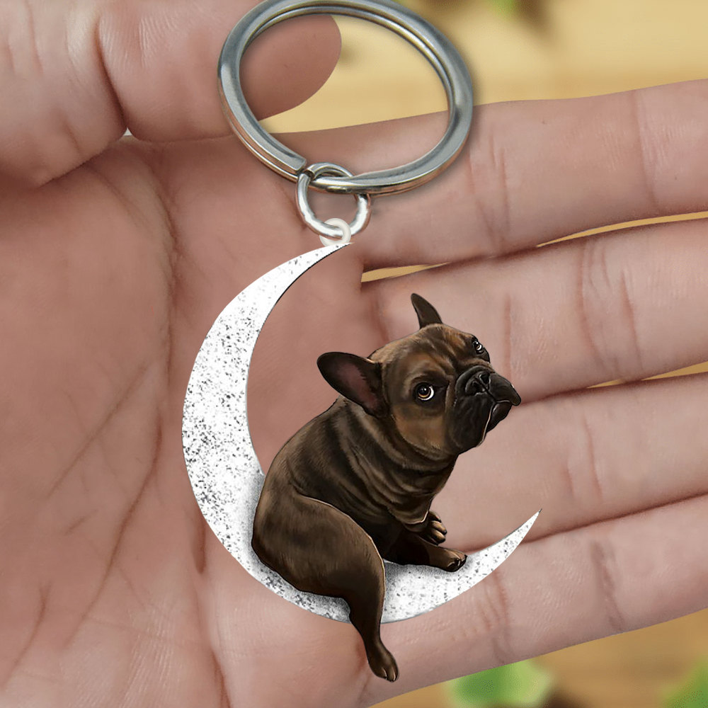 French Bulldog-Sit On The Moon Keychain