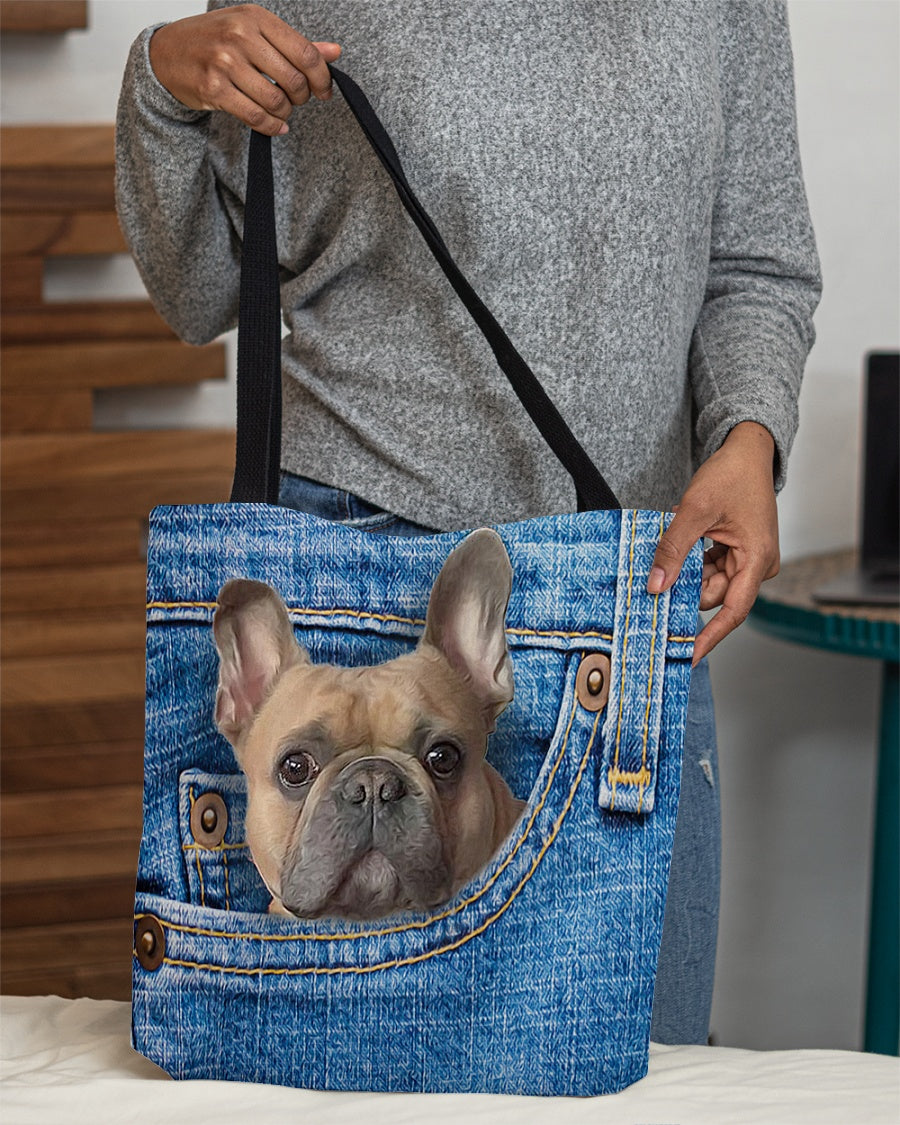 French Bulldog-in pocket-Cloth Tote Bag