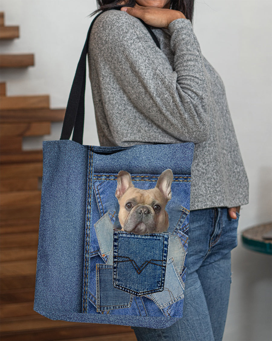 French Bulldog-in pocket2-Cloth Tote Bag