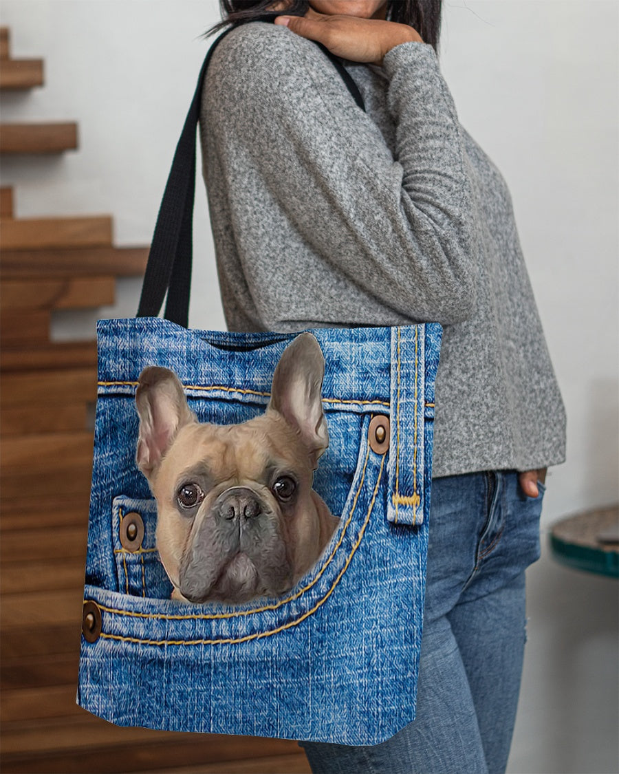 French Bulldog-in pocket-Cloth Tote Bag