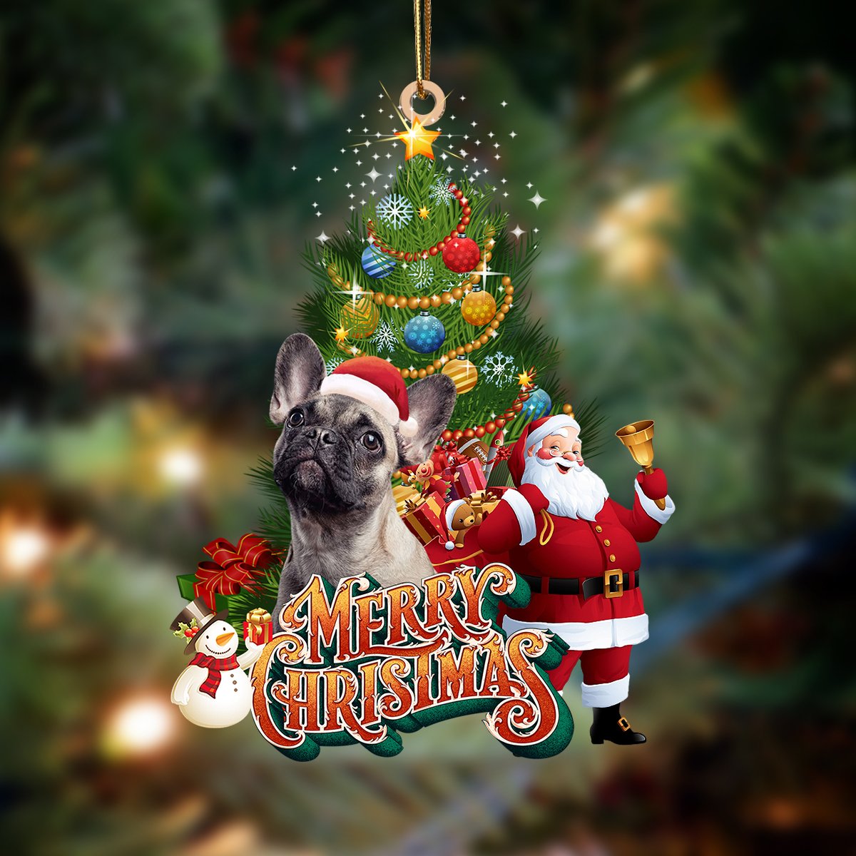 French Bulldog1-Christmas Tree&amp;Dog Hanging Ornament