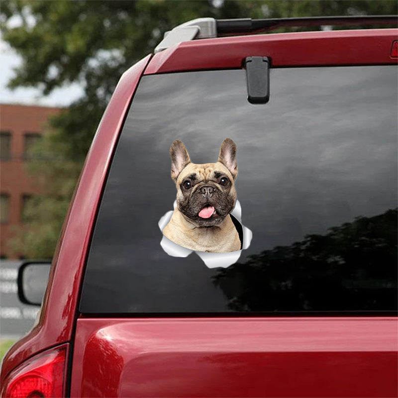 Cute French Bulldog 6 CRACK CAR STICKER