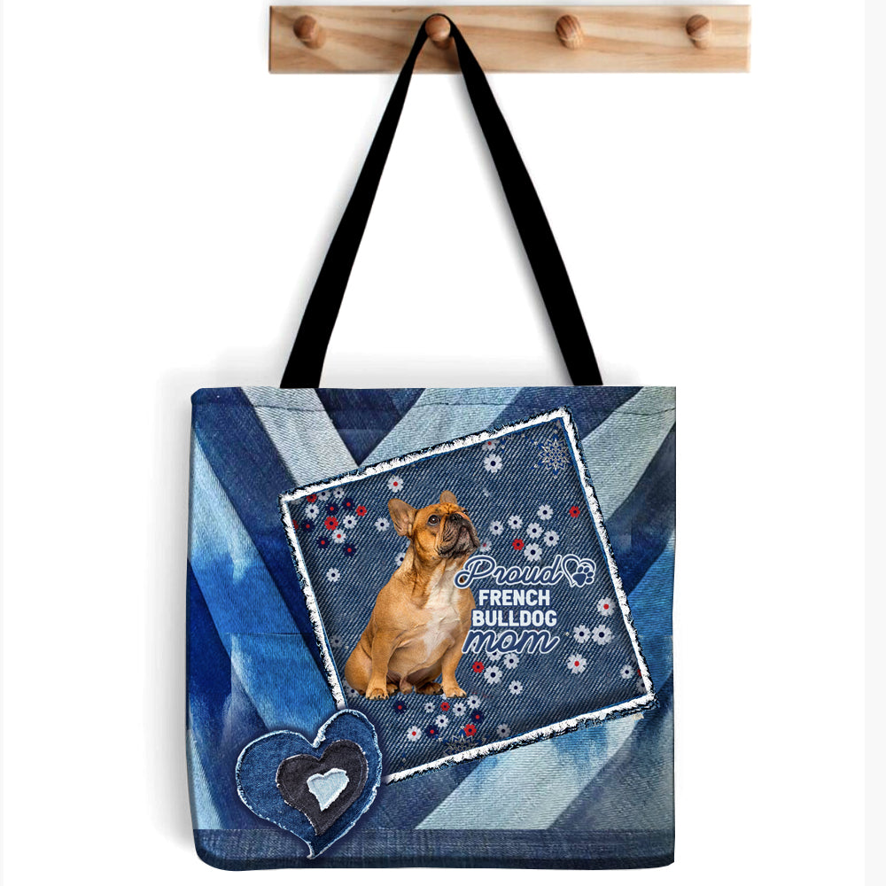 French Bulldog 3 2 Pround Mom2-Cloth Tote Bag