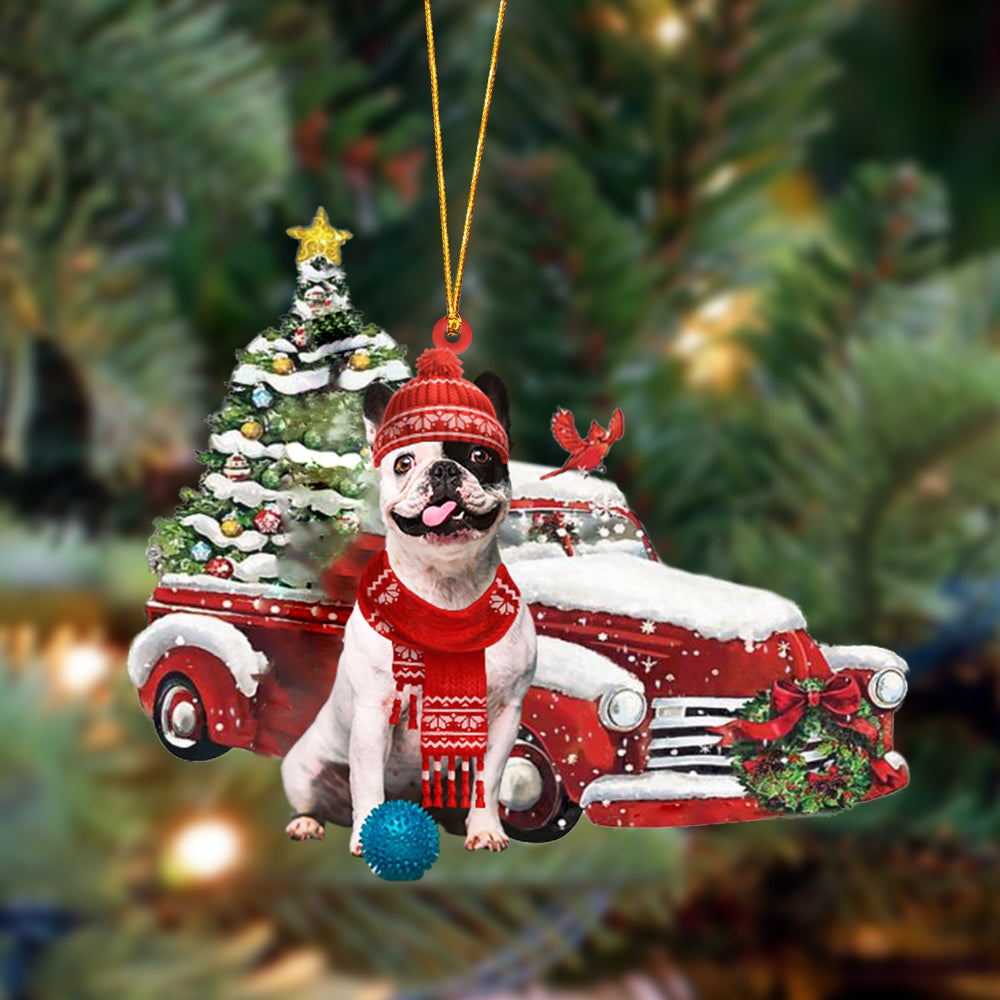 French Bulldog 4-Christmas Car Two Sided Ornament