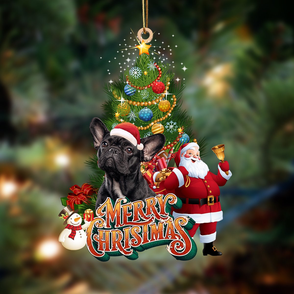 French Bulldog4-Christmas Tree&amp;Dog Hanging Ornament