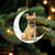 French Bulldog 4-Sit On The Moon-Two Sided Ornament