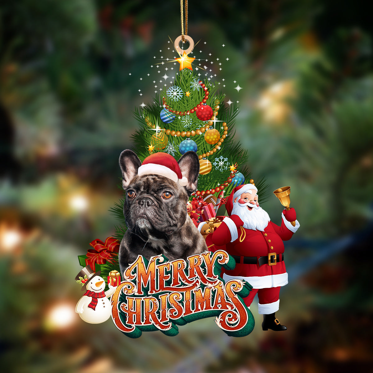 French Bulldog 8-Christmas Tree&amp;Dog Hanging Ornament
