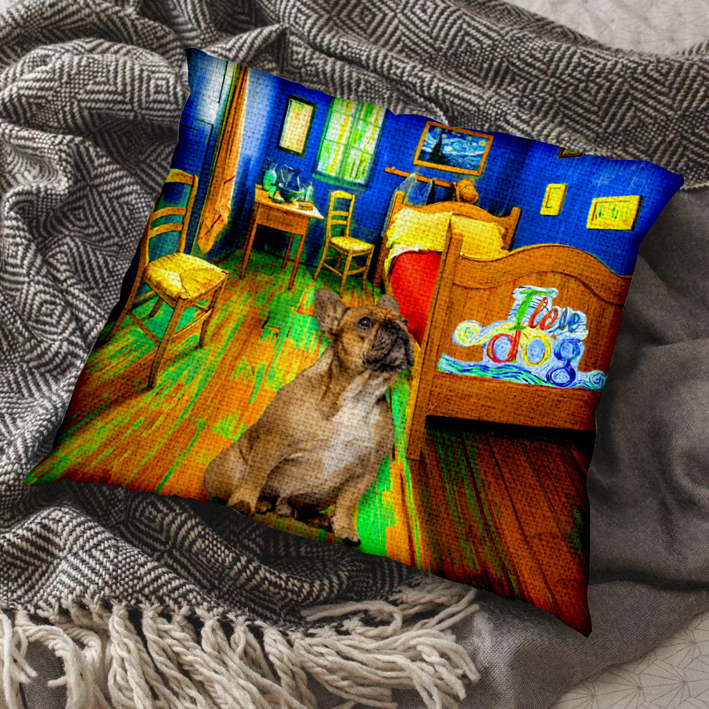 French Bulldog In the Bedroom-Pillow Case