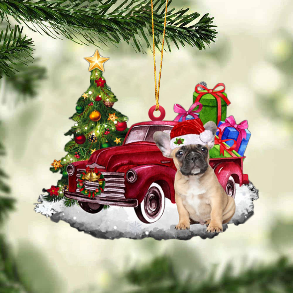 French Bulldog Tis The Season Two Sided Ornament