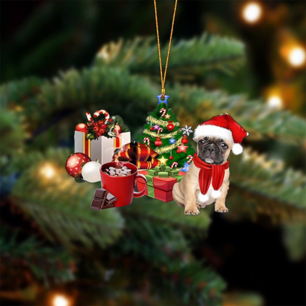 French Bulldog-Christmas girl-Two Sided Ornament