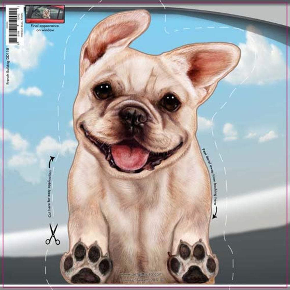French Bulldog-On The Move Window Car Sticker