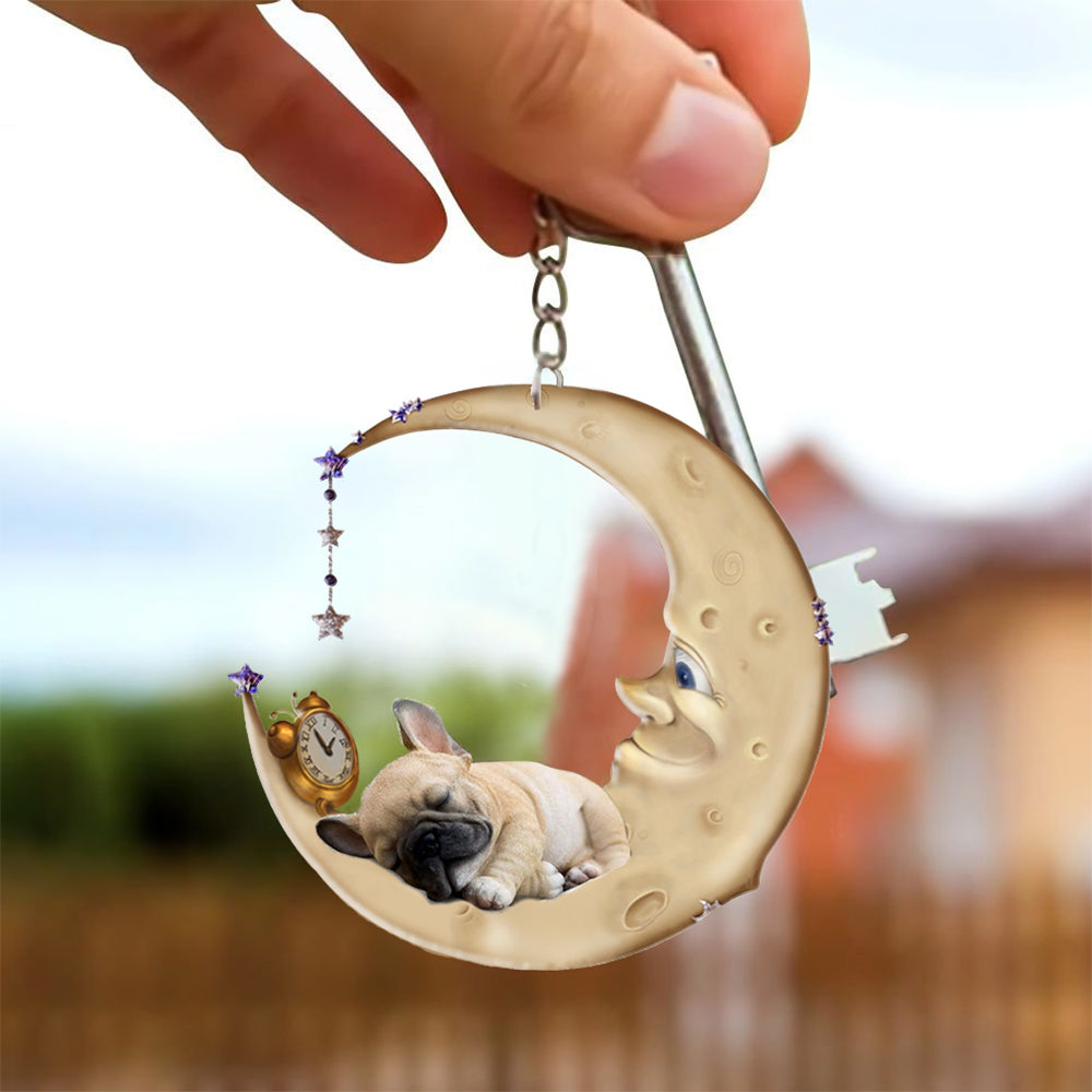 Sleeping on the moon Keychain