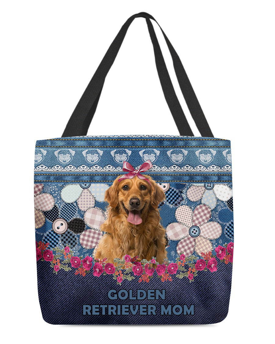 GOLDEN RETRIEVER 2-Flower Jean Gift for you-Cloth Tote Bag