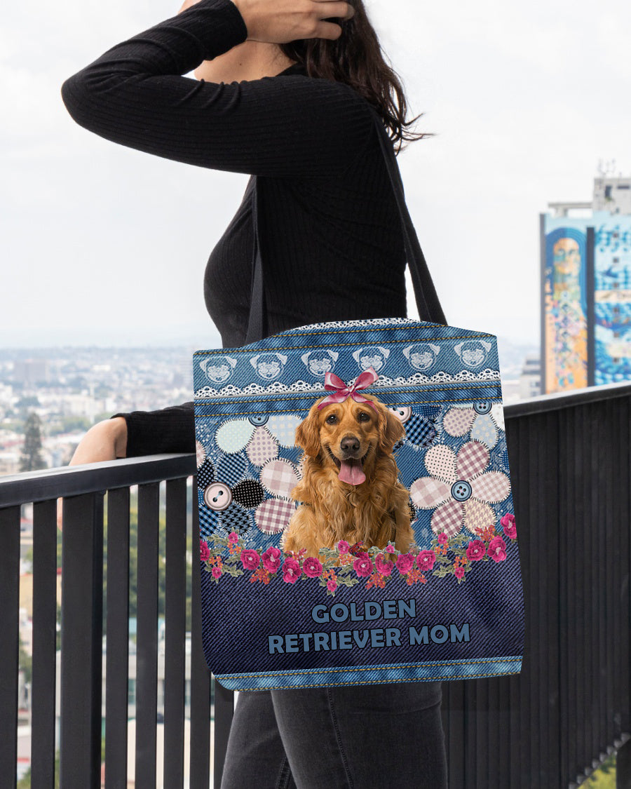GOLDEN RETRIEVER 2-Flower Jean Gift for you-Cloth Tote Bag