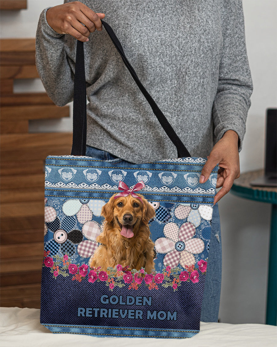 GOLDEN RETRIEVER 2-Flower Jean Gift for you-Cloth Tote Bag