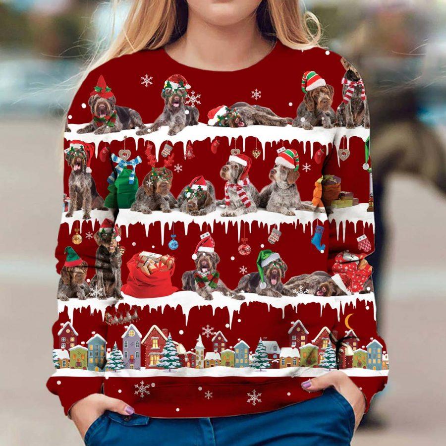 German Wirehaired Pointer - Snow Christmas - Premium Sweatshirt