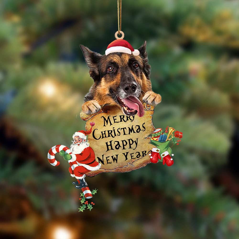 German Shepherd-Christams &amp; New Year Two Sided Ornament