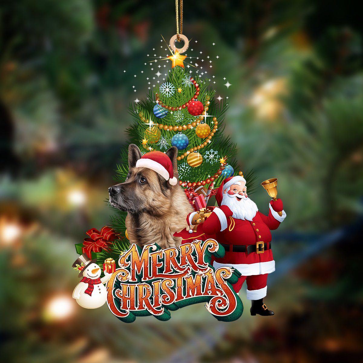 German Shepherd-Christmas Tree&amp;Dog Hanging Ornament