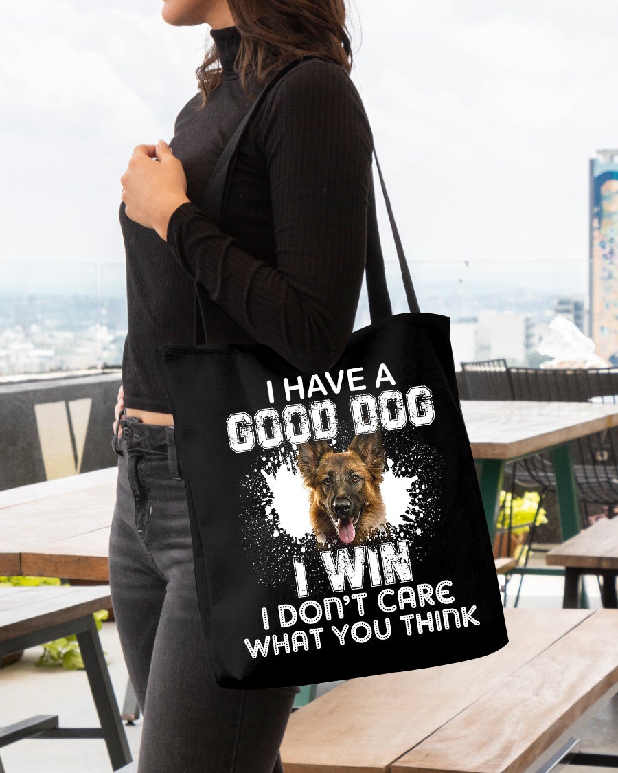 German Shepherd-I Win Cloth Tote Bag