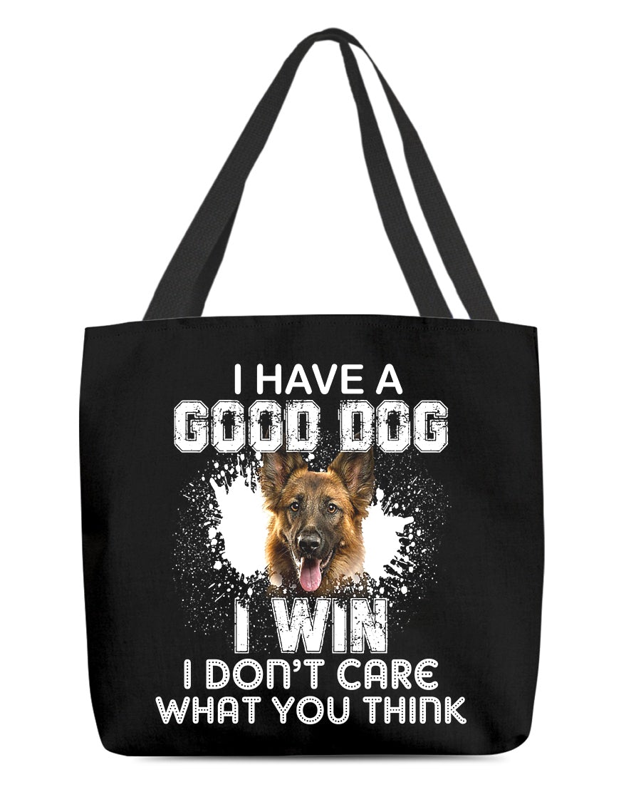 German Shepherd-I Win Cloth Tote Bag