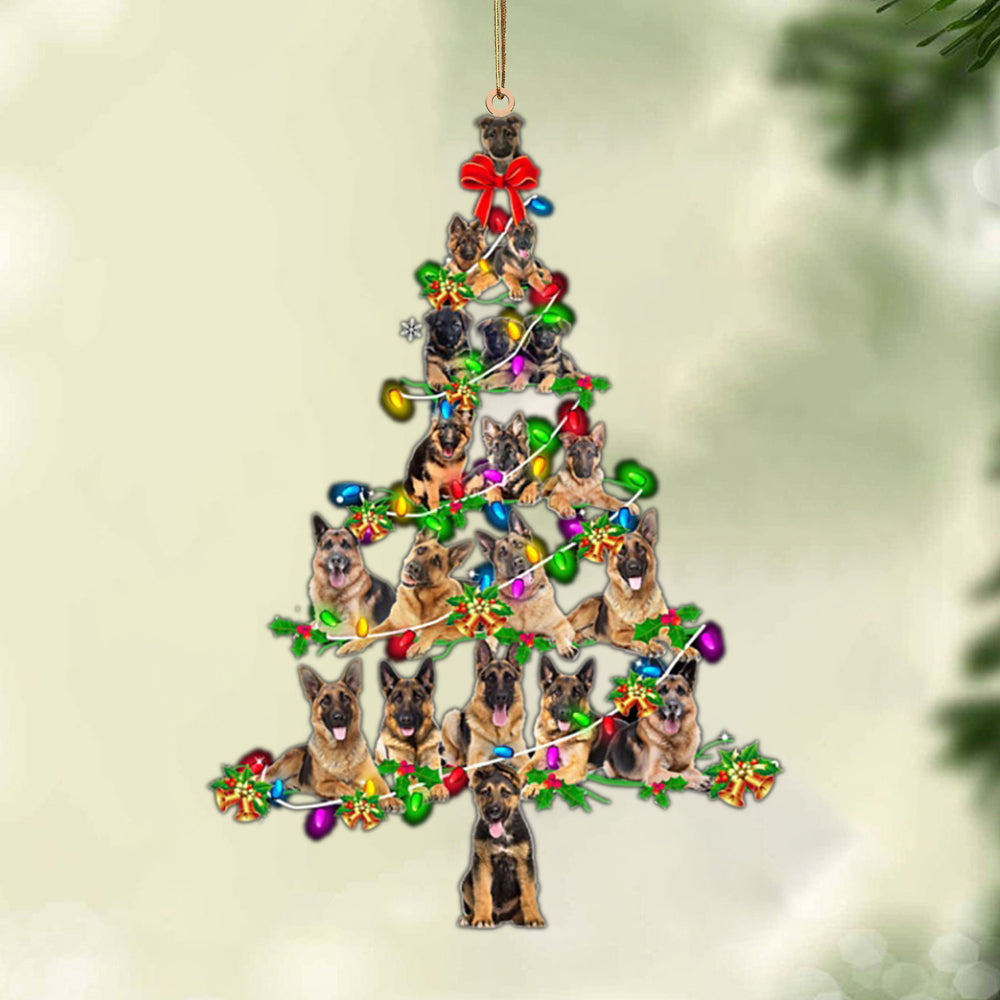 German Shepherd-Christmas Tree Lights-Two Sided Ornament