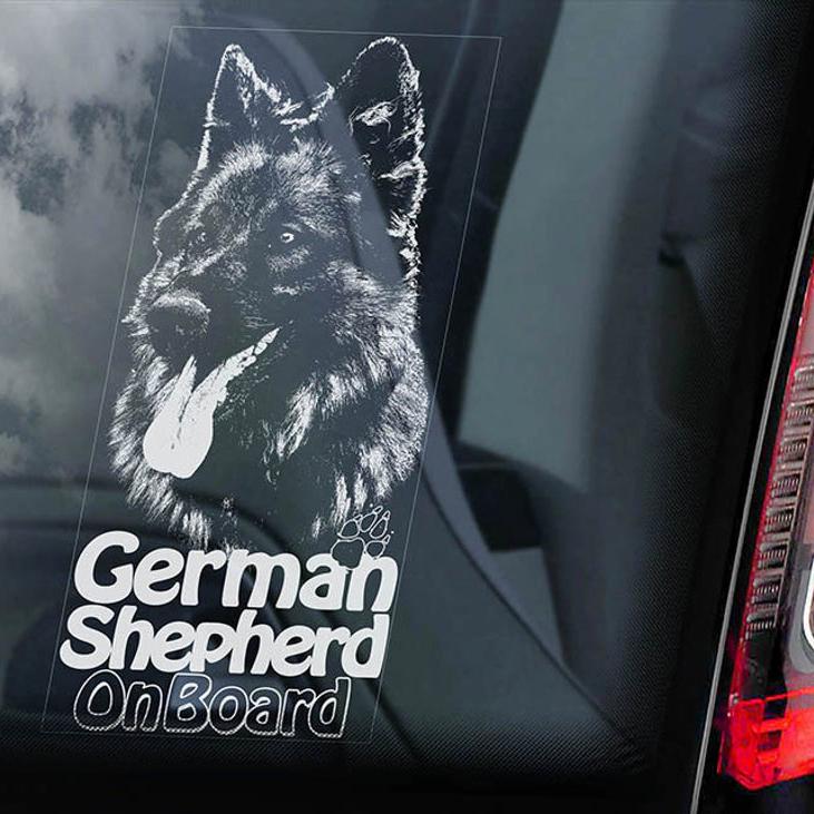 German Shepherd1 on Board-Car Window Sticker-Dog Sign Decal