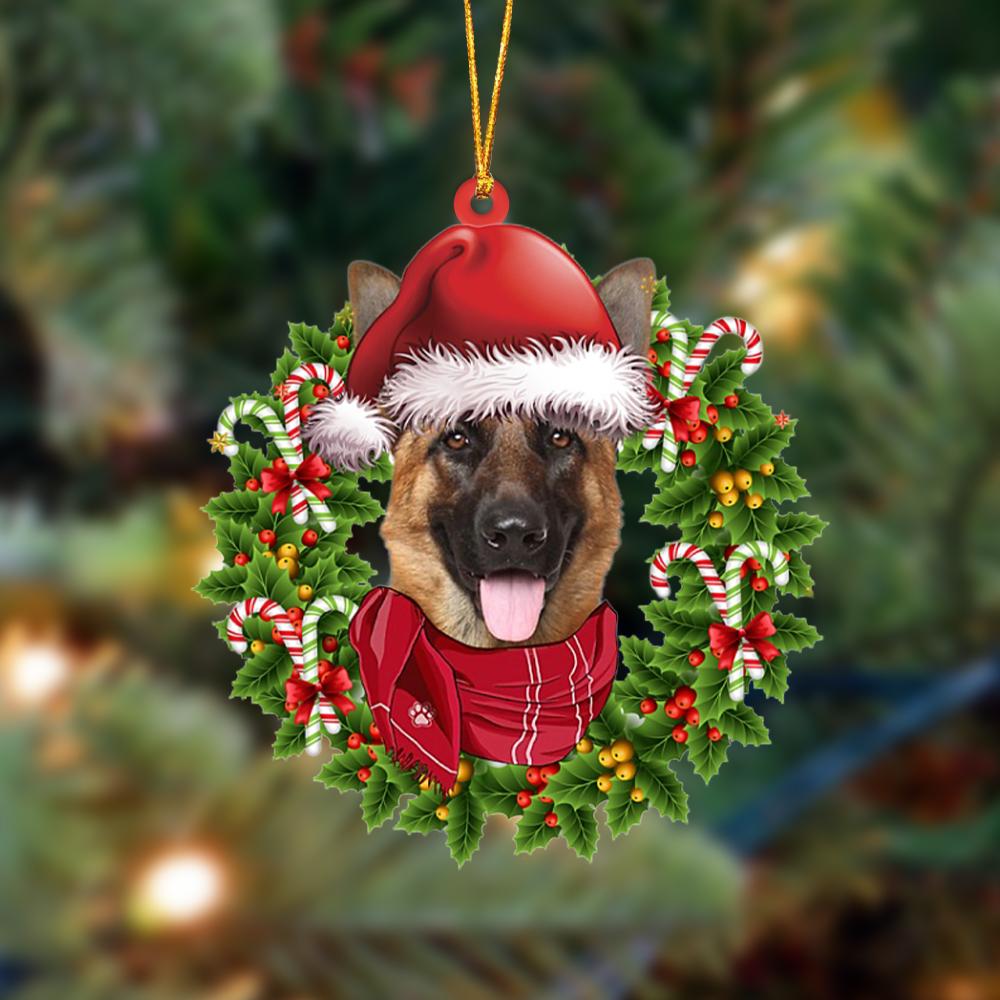 German Shepherd 2-Xmas Bandana Hanging Ornament