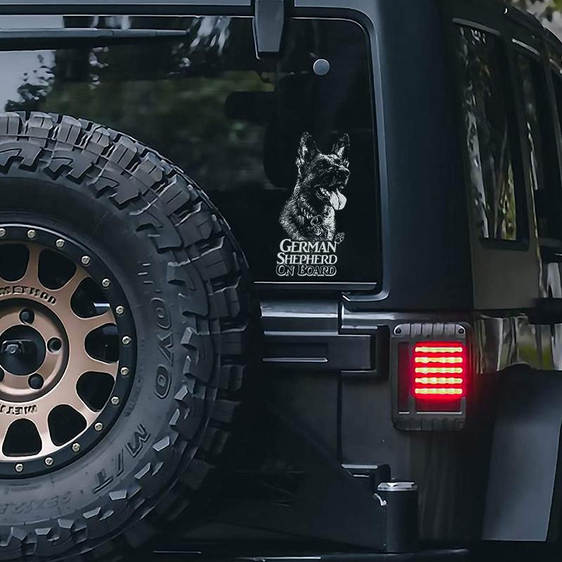 German Shepherd4 on Board-Car Window Sticker-Dog Sign Decal