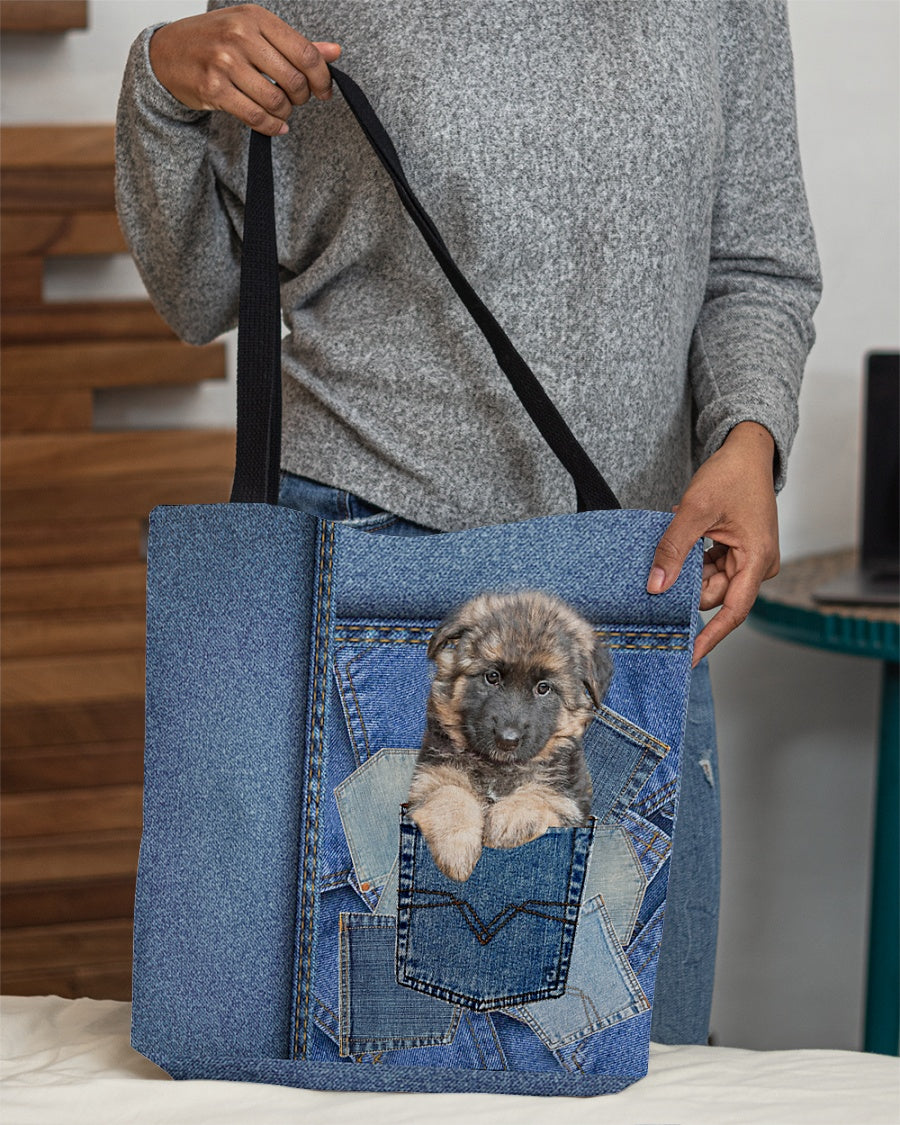 German Shepherd2-in pocket2-Cloth Tote Bag