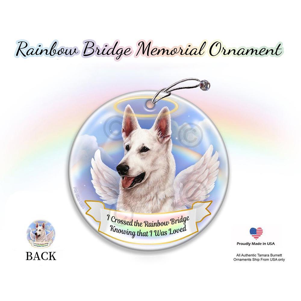 Rainbow Bridge Memorial-German Shepherd White Porcelain Hanging Ornament