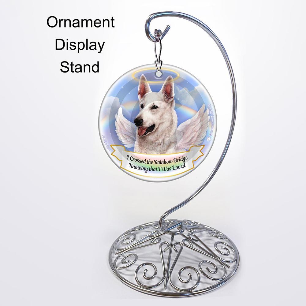 Rainbow Bridge Memorial-German Shepherd White Porcelain Hanging Ornament