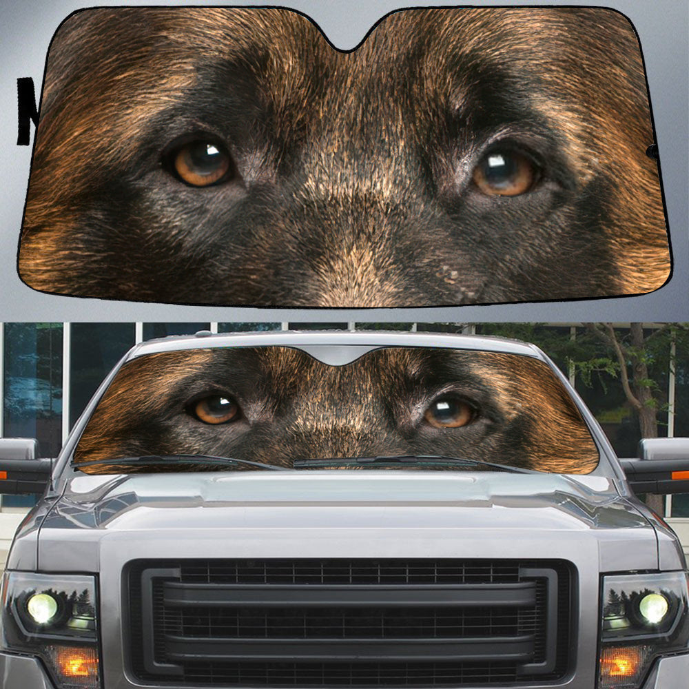 German Shepherd (2)'s Eyes-Beautiful Dog Eyes Car Sun Shade Cover Auto Windshield