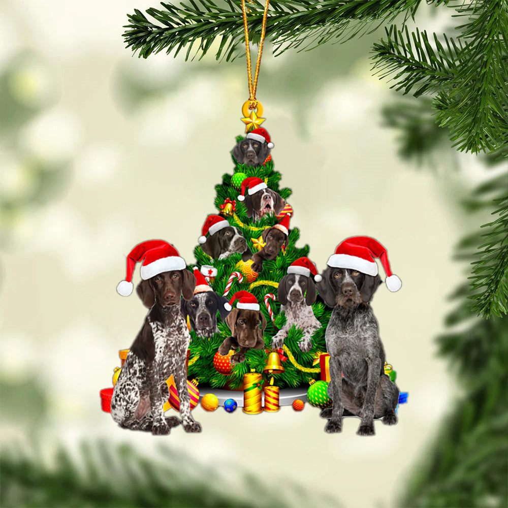 German Shorthaired Pointer-Xmas Tree&amp;Dog-Two Sided Ornament