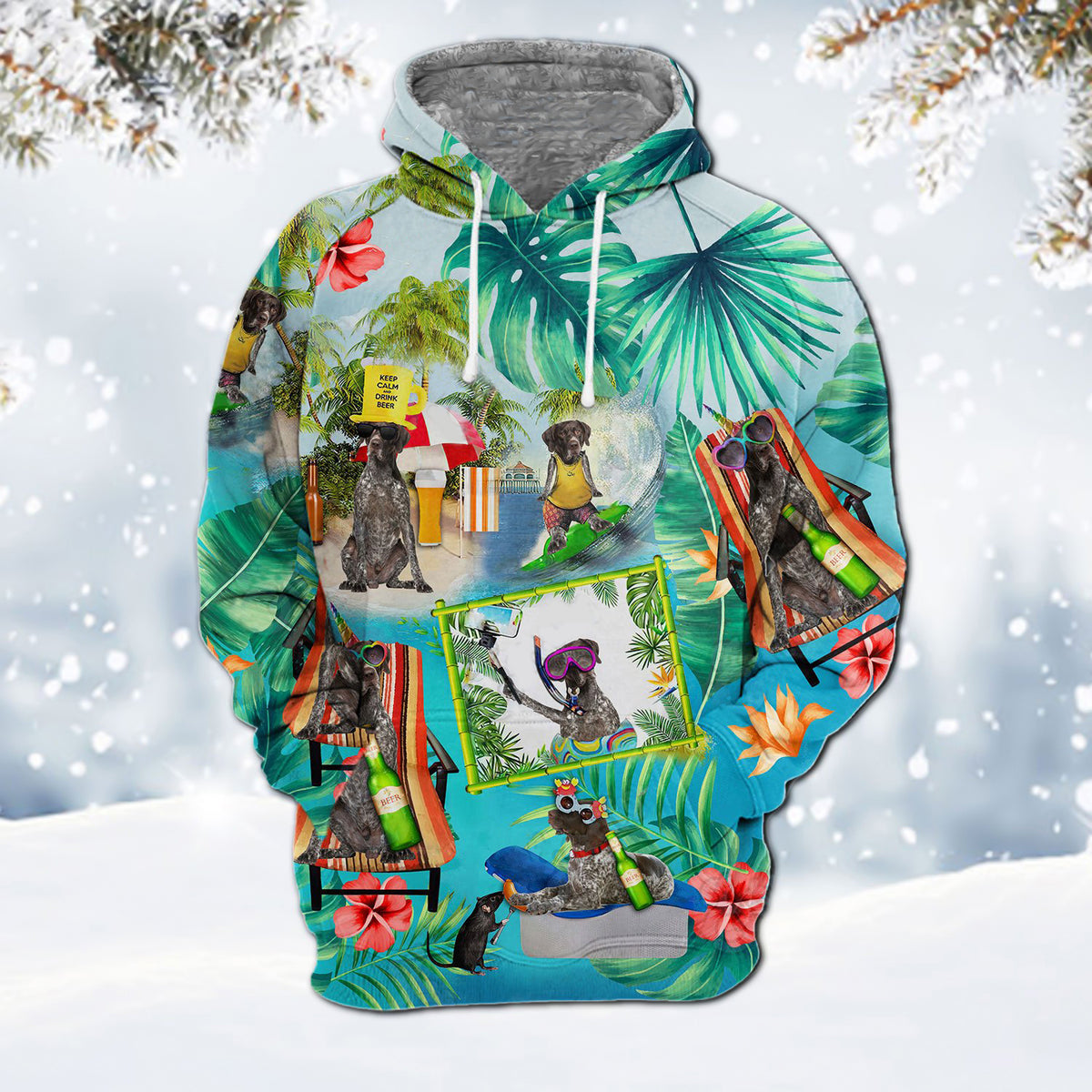 German Shorthaired Pointer 1-Surfing Hoodie