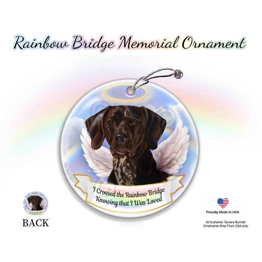 Rainbow Bridge Memorial-German Shorthaired Pointer Porcelain Hanging Ornament