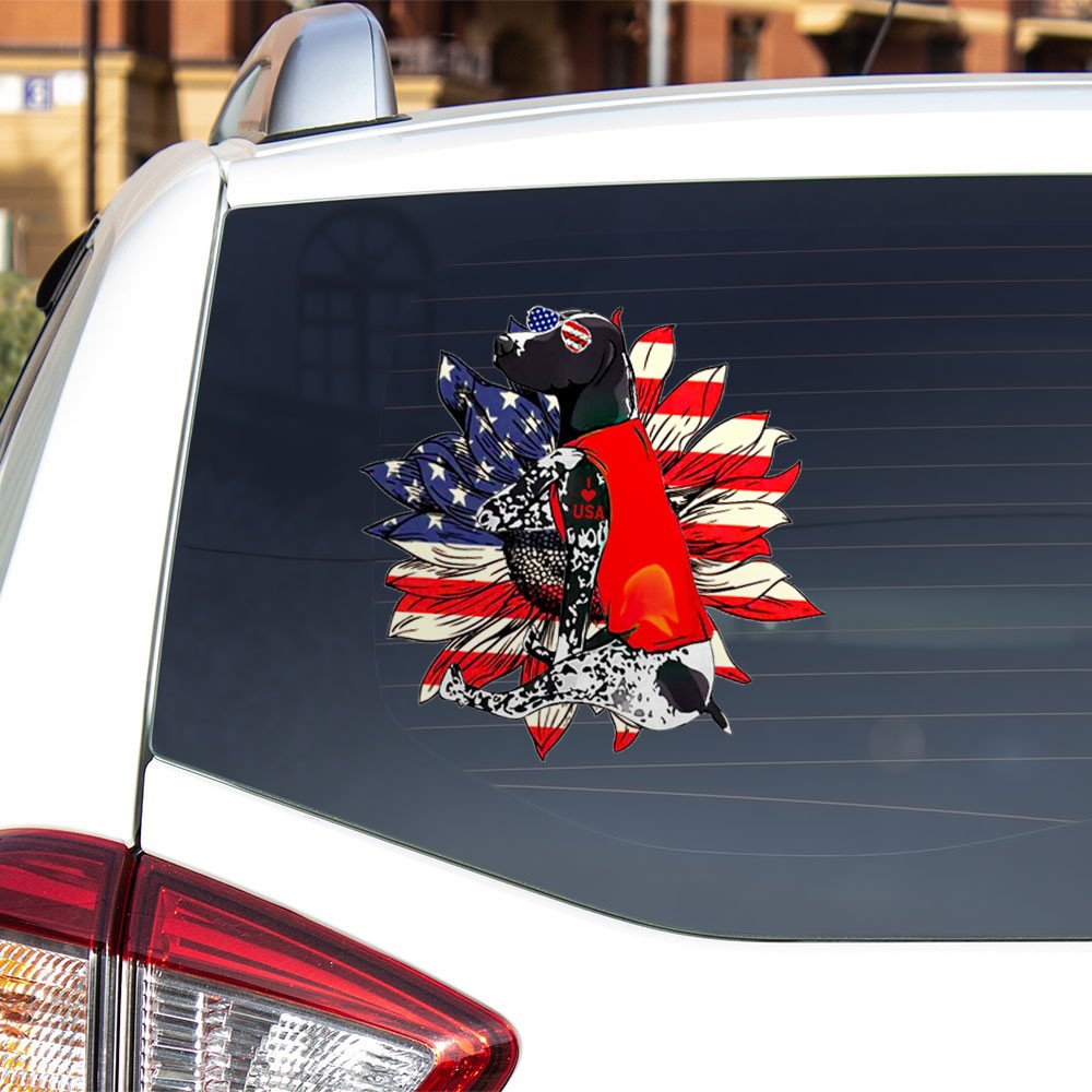 German Shorthaired Pointer Happy Independence Day Car Sticker