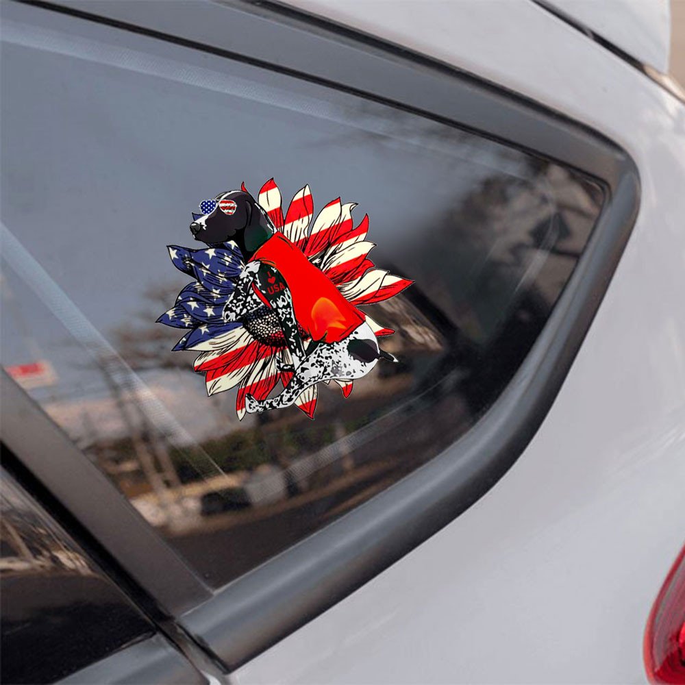 German Shorthaired Pointer Happy Independence Day Car Sticker
