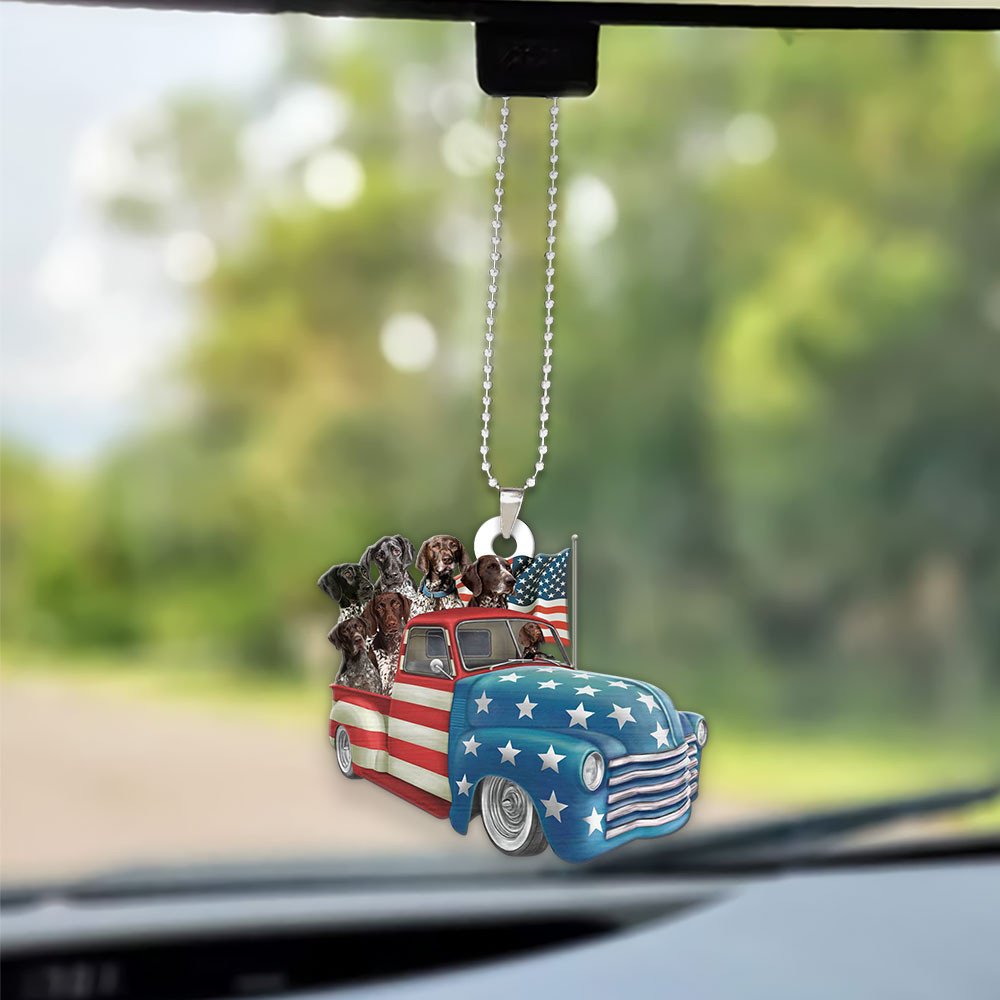 German Shorthaired Pointer Happy Independence Day Two Sides Ornament