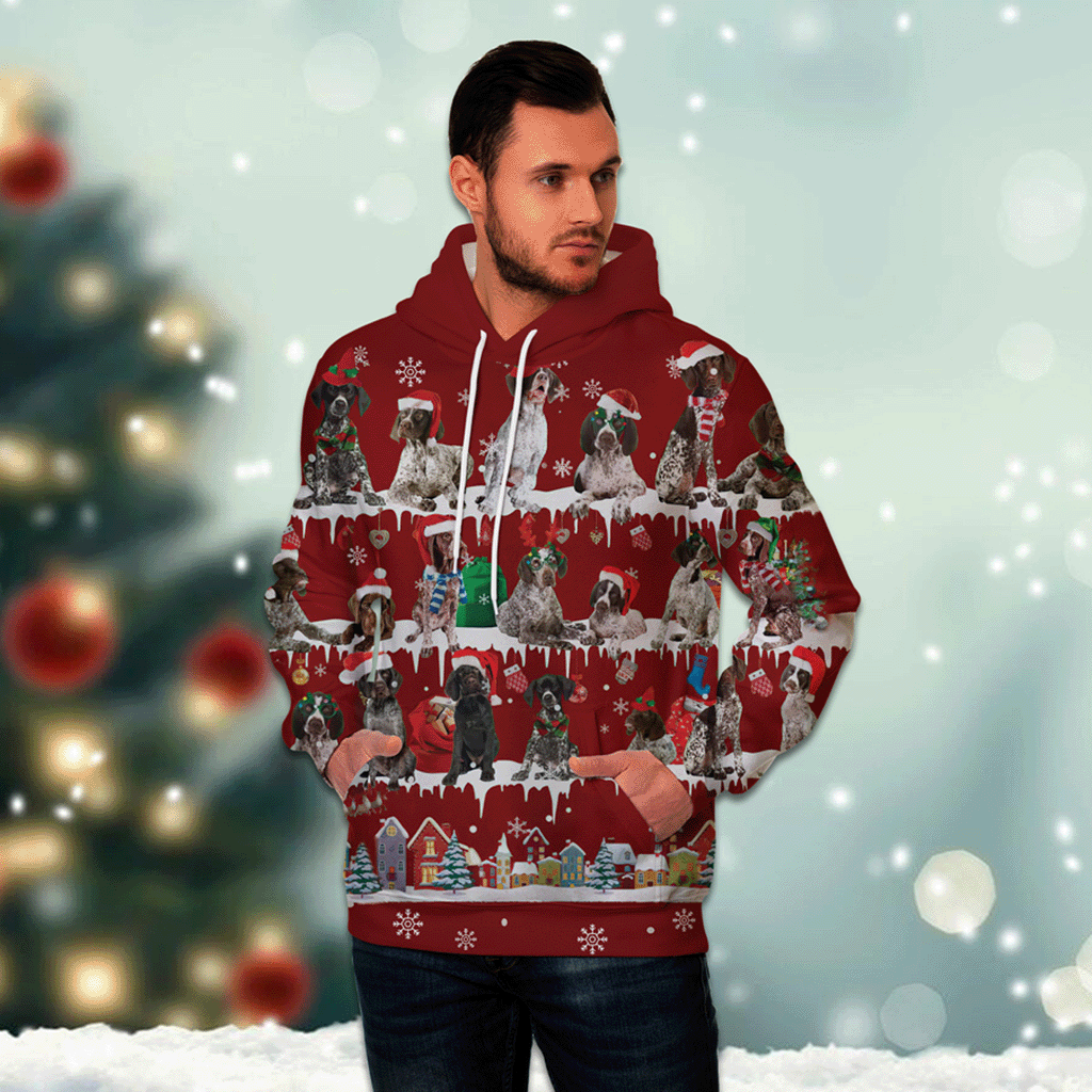German Shorthaired Pointer - Snow Christmas - 3D Hoodie